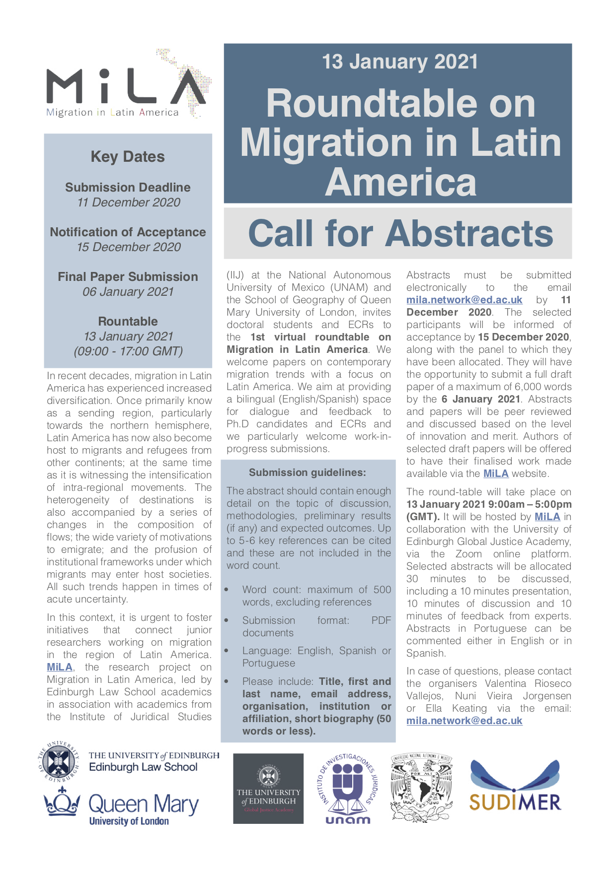 MiLA Roundtable Call for Abstracts